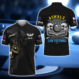 CHLOE - ASKALZ S&N FITTINGS Billiard Skull 8 Ball 3D Shirt - QB95