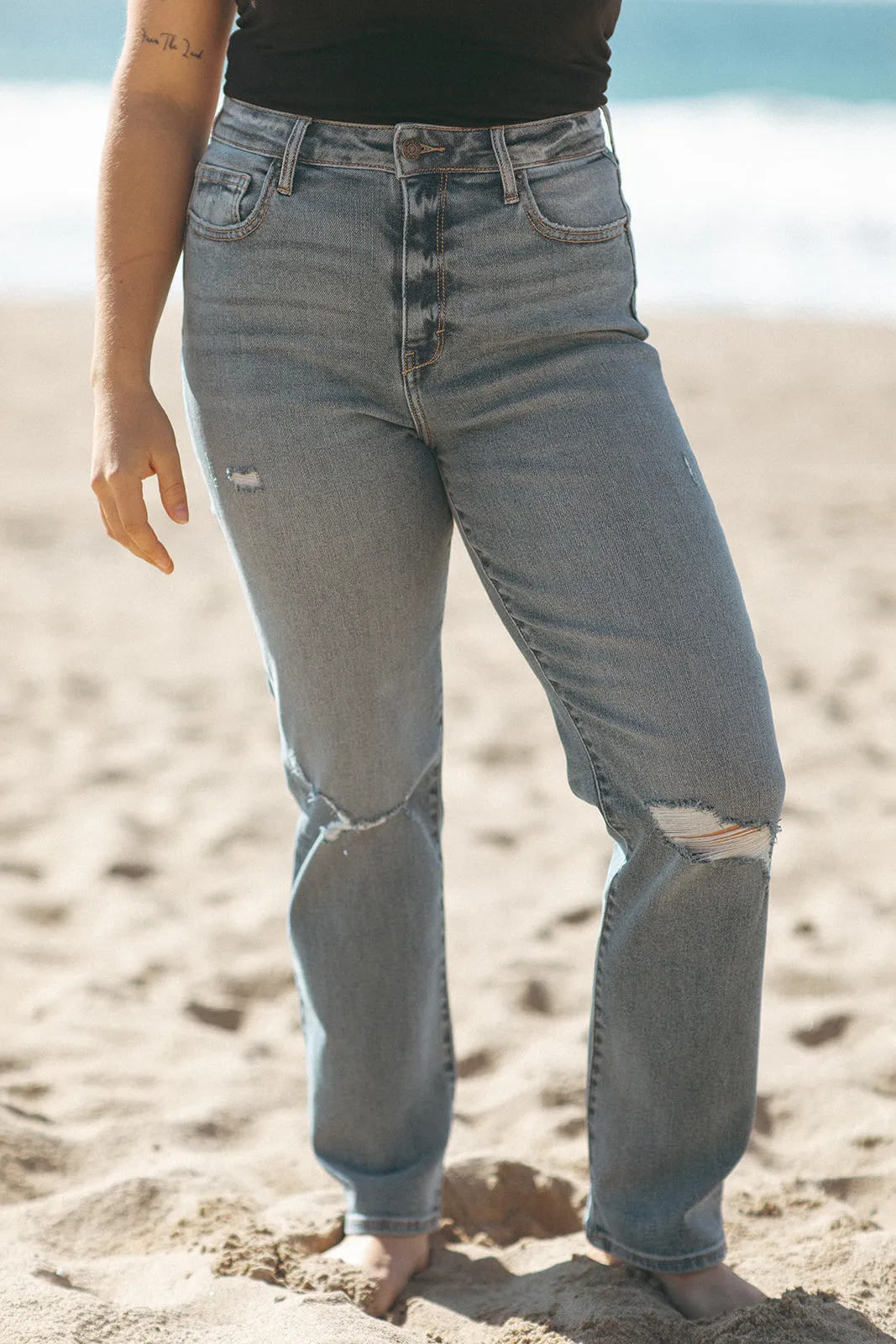 Chrissy Classic Vintage Jeans with Distress