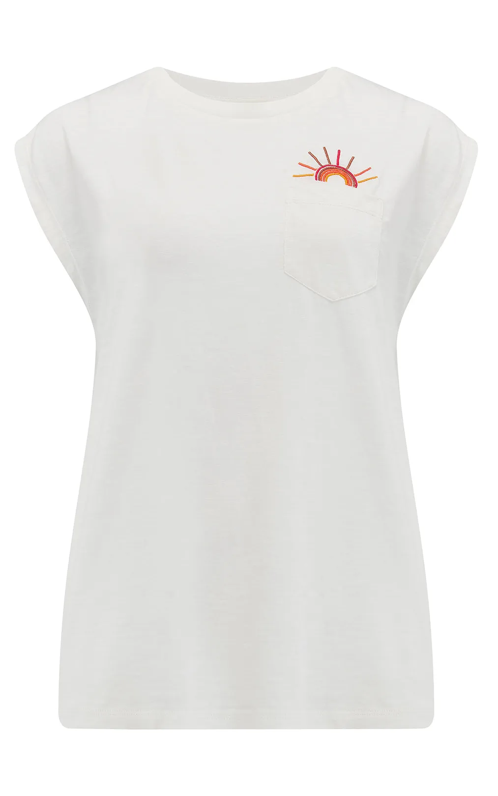 Chrissy Relaxed Tank T-Shirt Off-White Sunshine In My Pocket