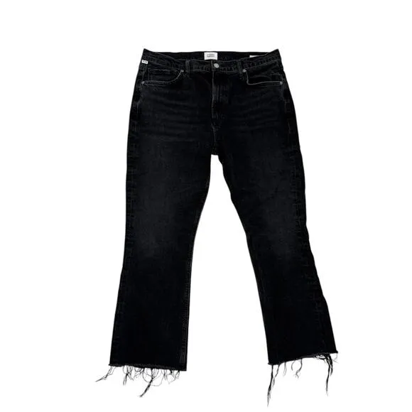 Citizens of Humanity Jeans Size 32 Premium Vintage Black Denim Isola Cropped