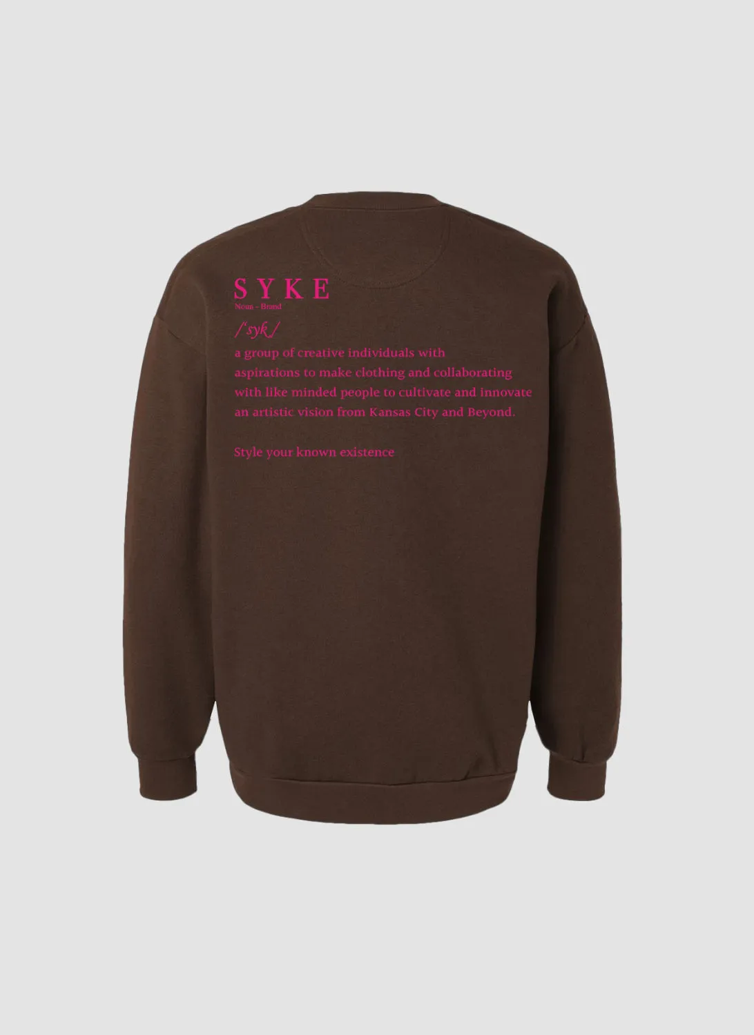 Classic Chocolate Pink Crew Neck SYKE Long Sleeve
