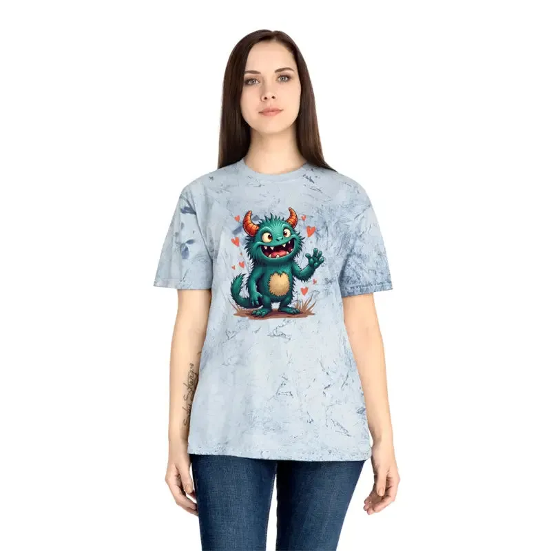 Color Blast Tee with Fun Green Monster Vibes