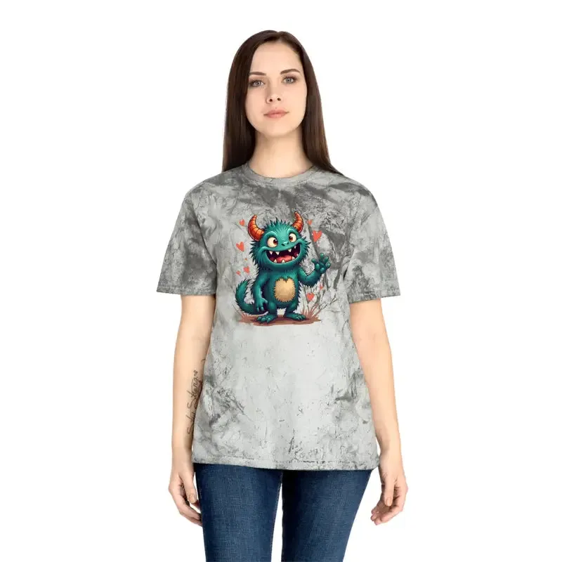 Color Blast Tee with Fun Green Monster Vibes