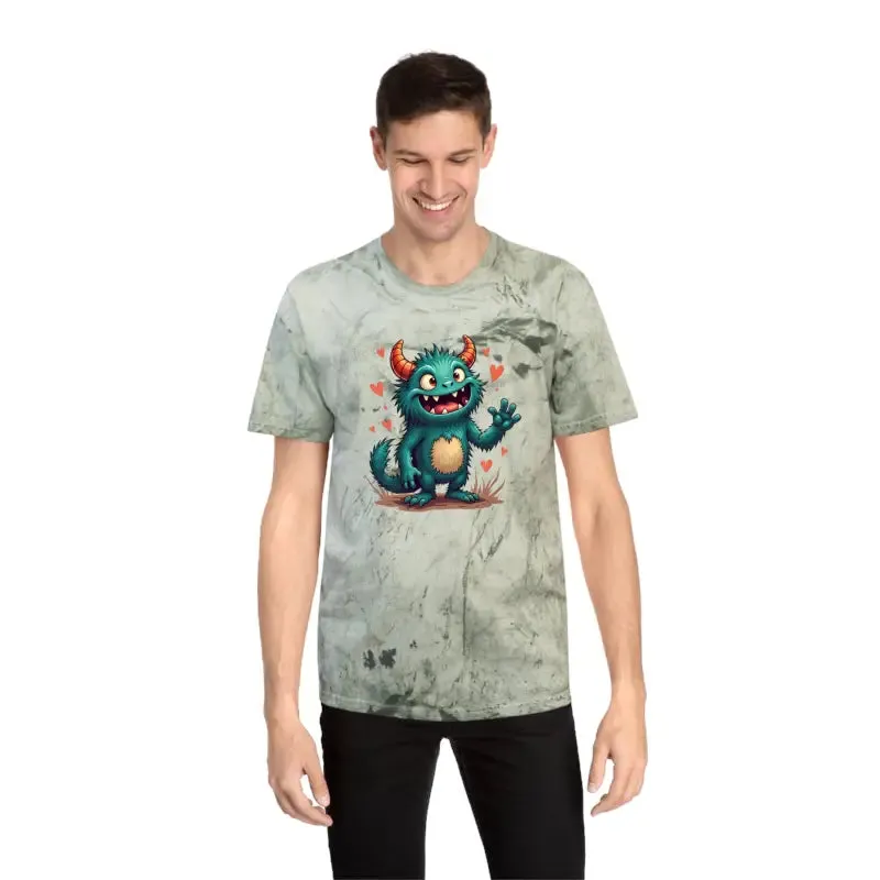 Color Blast Tee with Fun Green Monster Vibes