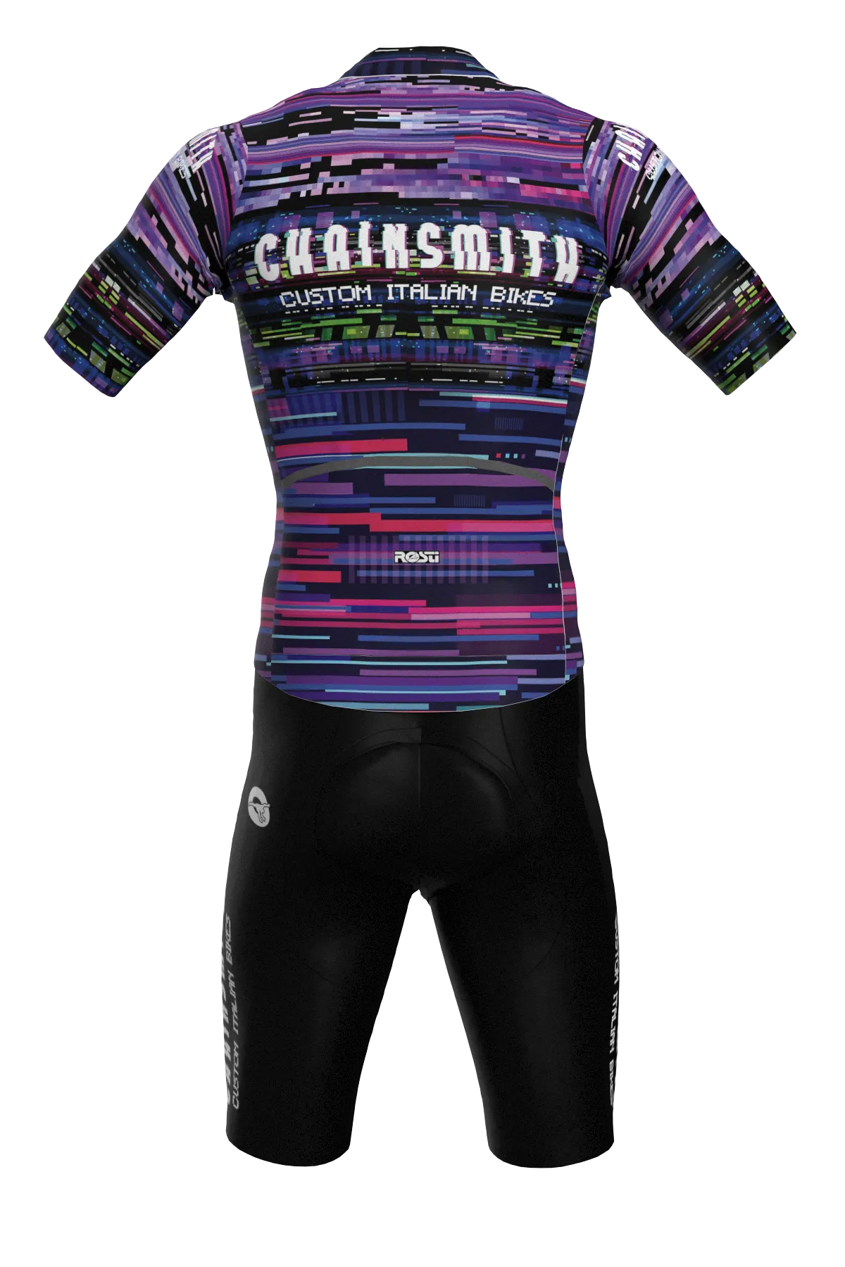 COMPLETE ROSTI CHAINSMITH TEAM MENS JERSEY AND  BIB SHORTS
