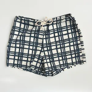 Cotton Poplin Shorts - Darby - Midnight & Natural