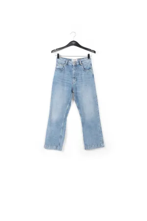 Cropped high-rise blue jeans