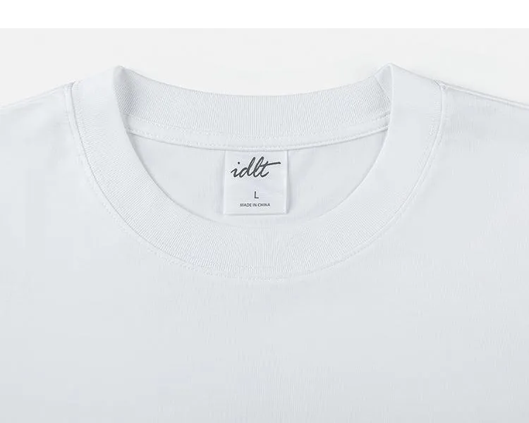 Curved Hem Drop Shoulder T-shirt