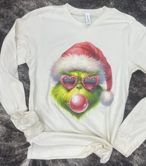 Custom Grinch Bubblegum Long Sleeve Tee