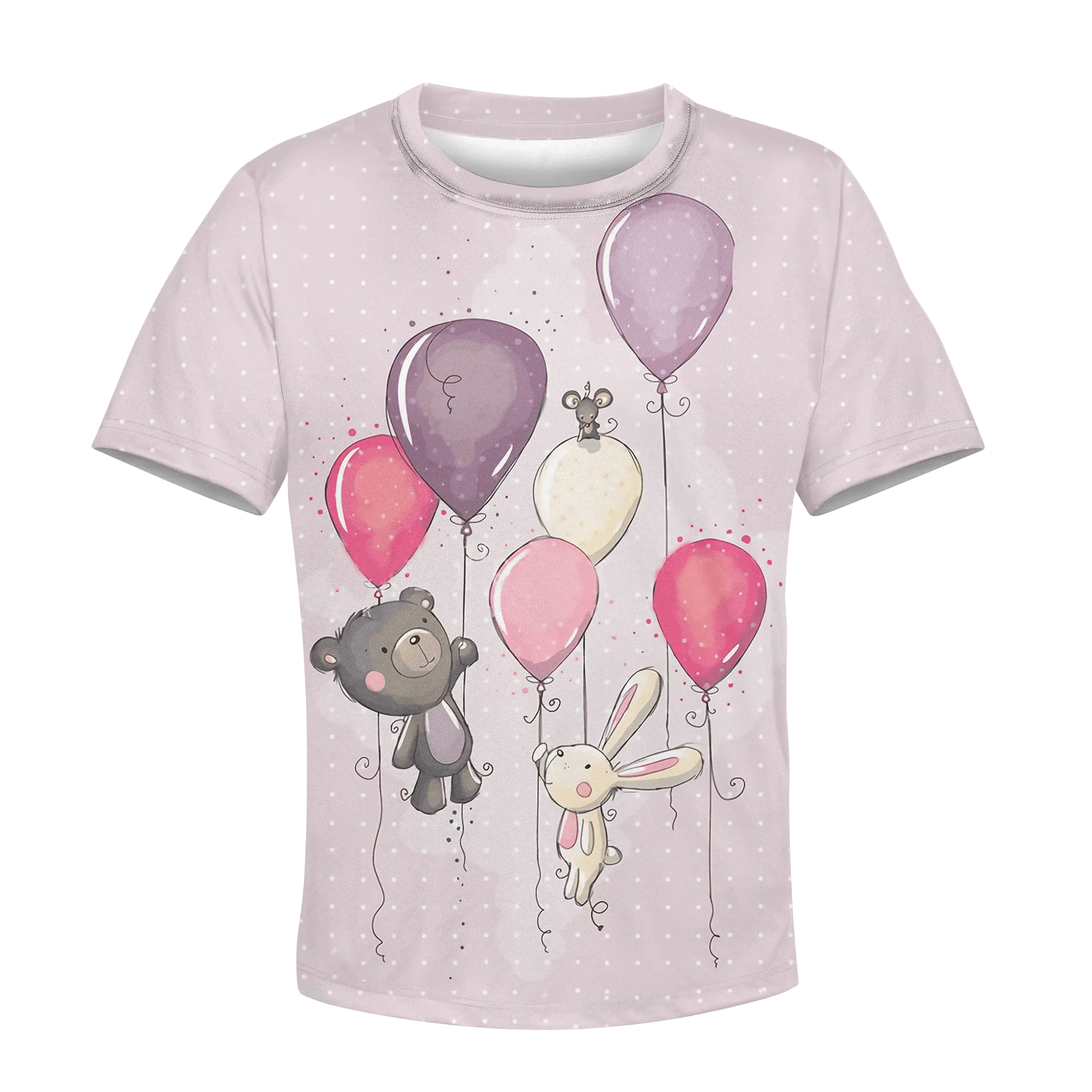 cute bear with balloon Kid Custom Cosplay Hoodies Apparel