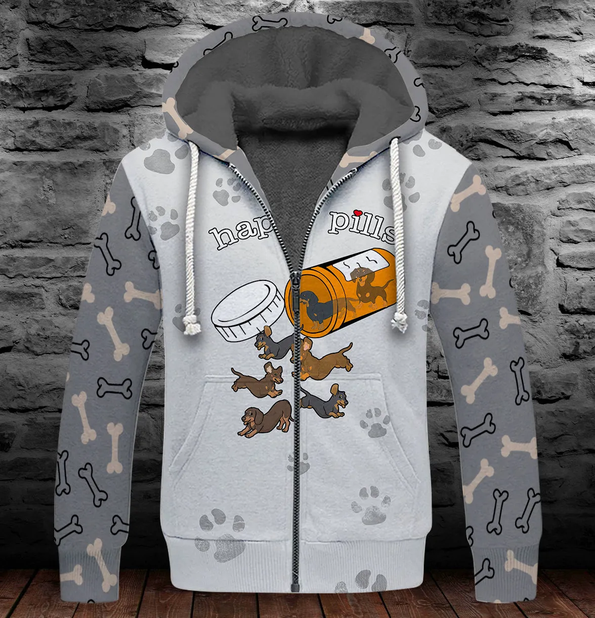 Dachshund Happy Pills 3D Full Print Shirts