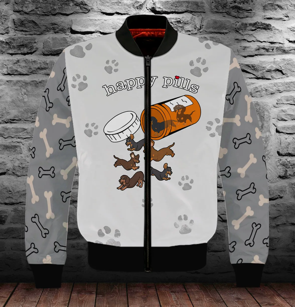 Dachshund Happy Pills 3D Full Print Shirts