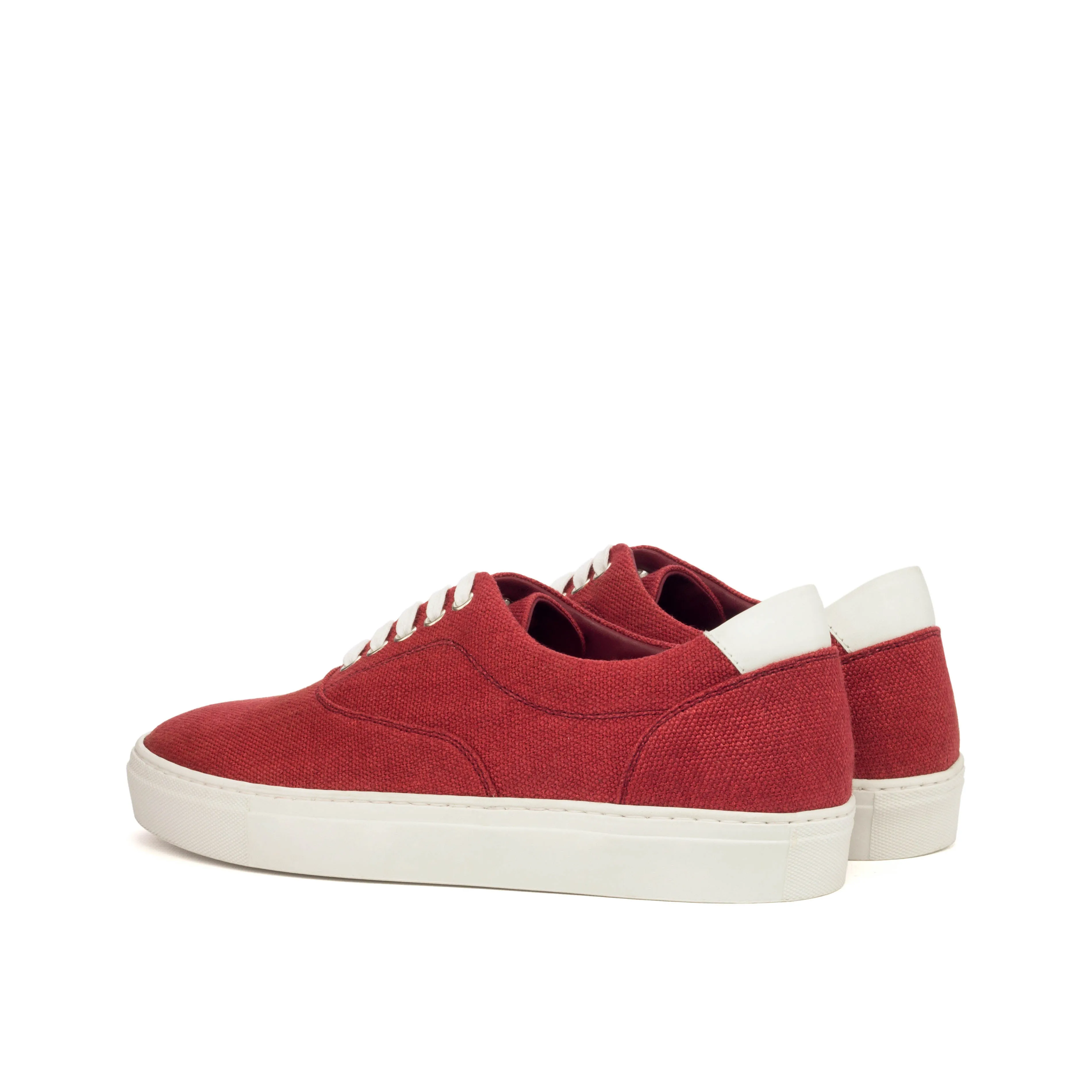 DapperFam Riccardo in Red Men's Linen Top Sider