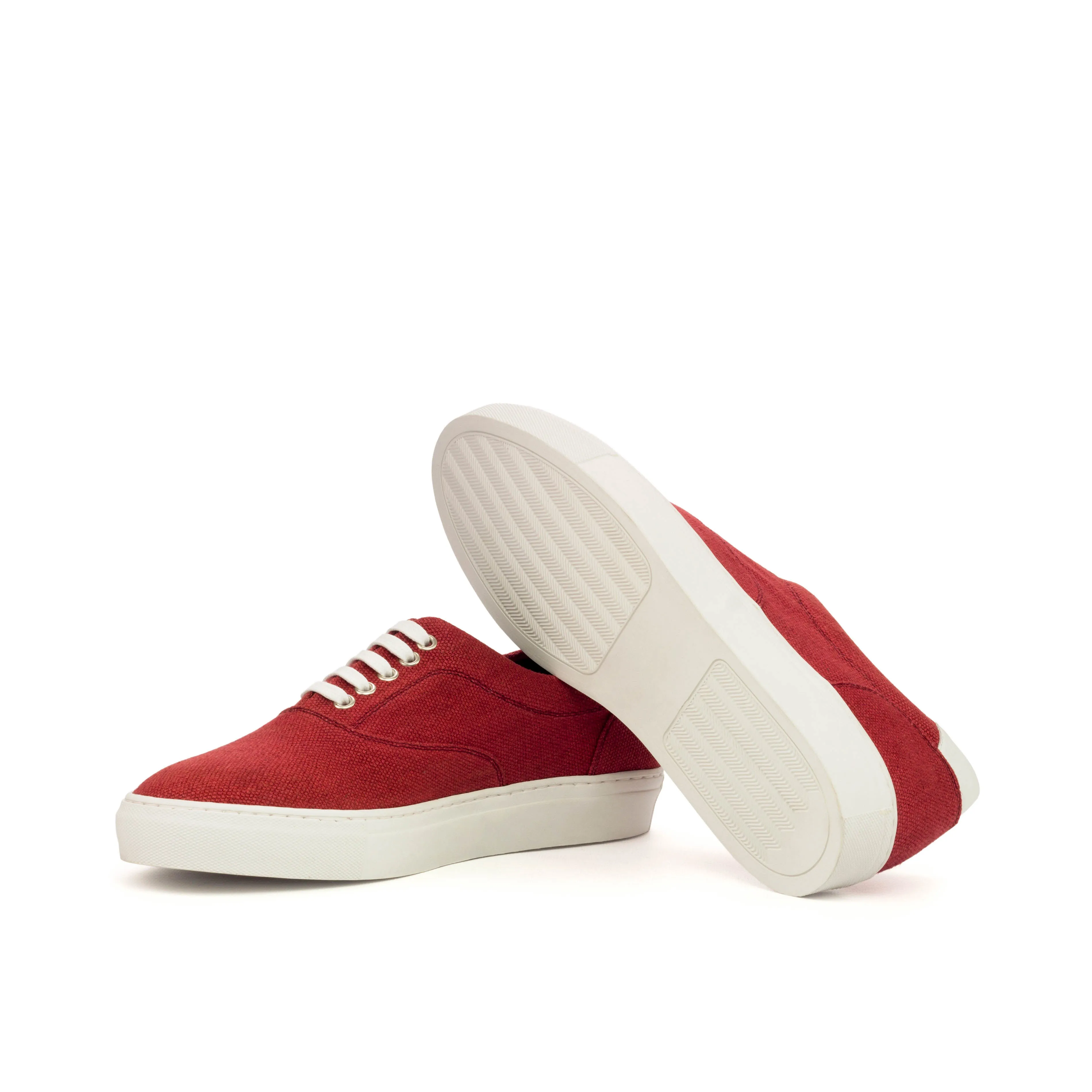 DapperFam Riccardo in Red Men's Linen Top Sider