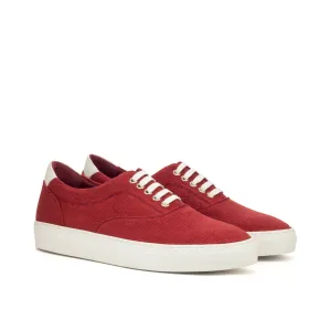 DapperFam Riccardo in Red Men's Linen Top Sider