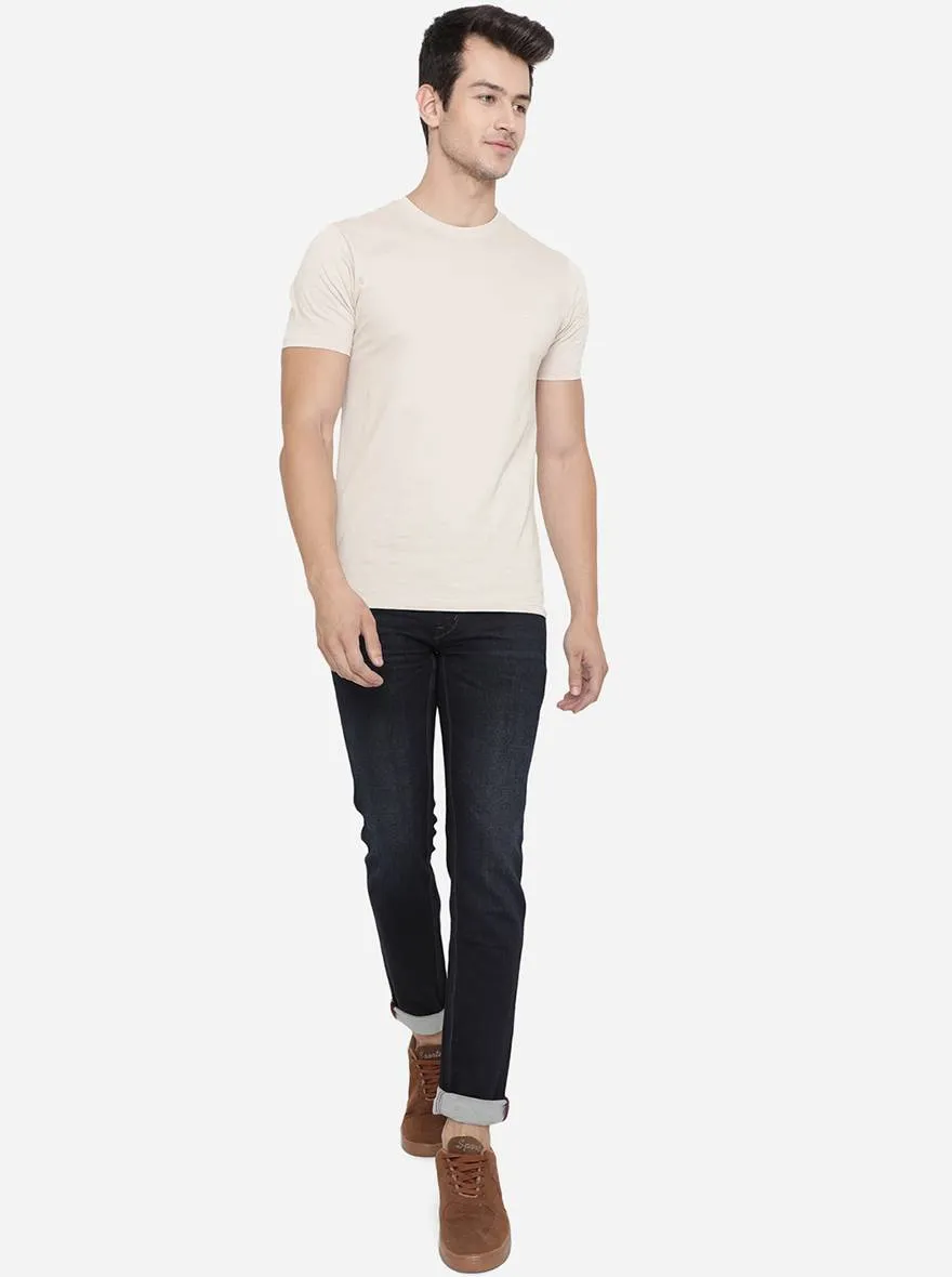 Dark Blue Washed Narrow Fit Jeans | Greenfibre