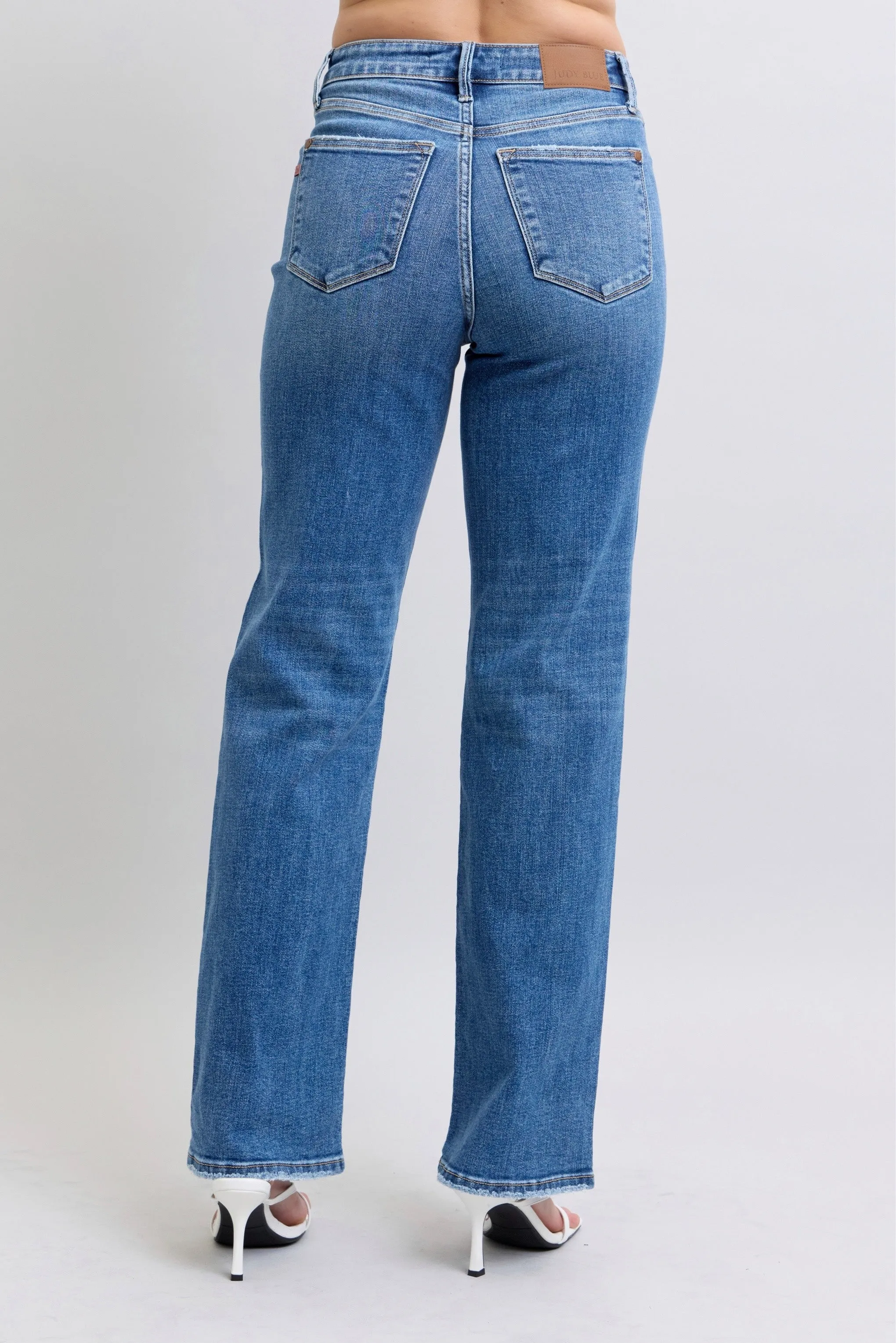Dark High Waist V Front Vintage Wash Straight Fit Judy Blue Jeans 1/9/25 9440