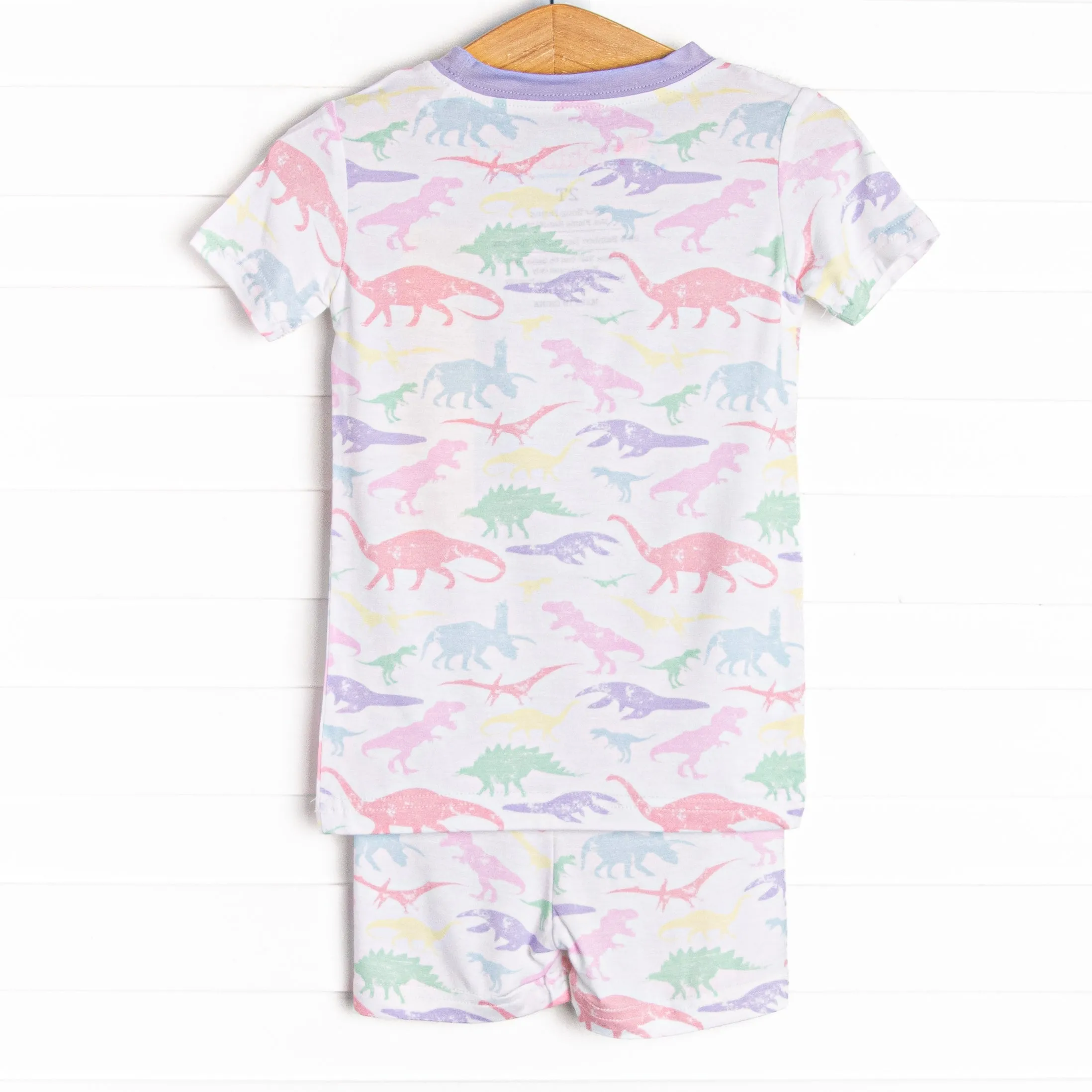 Day at Dino Park Bamboo Pajama Short Set, Purple