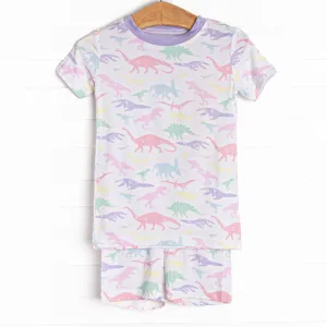 Day at Dino Park Bamboo Pajama Short Set, Purple