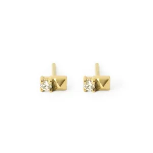 Debbie Spike Diamond Stud Earring - 14k Yellow Gold