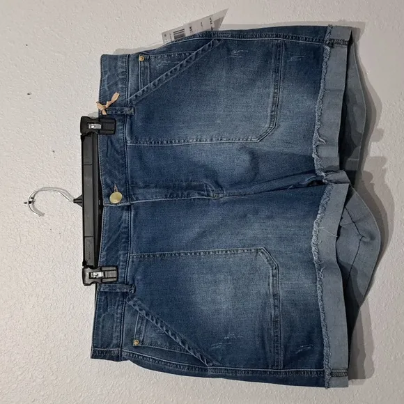 Democracy Ab&quot;solution High Rise Vintage Blue Denim Cuffed Shorts