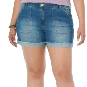 Democracy Ab&quot;solution High Rise Vintage Blue Denim Cuffed Shorts