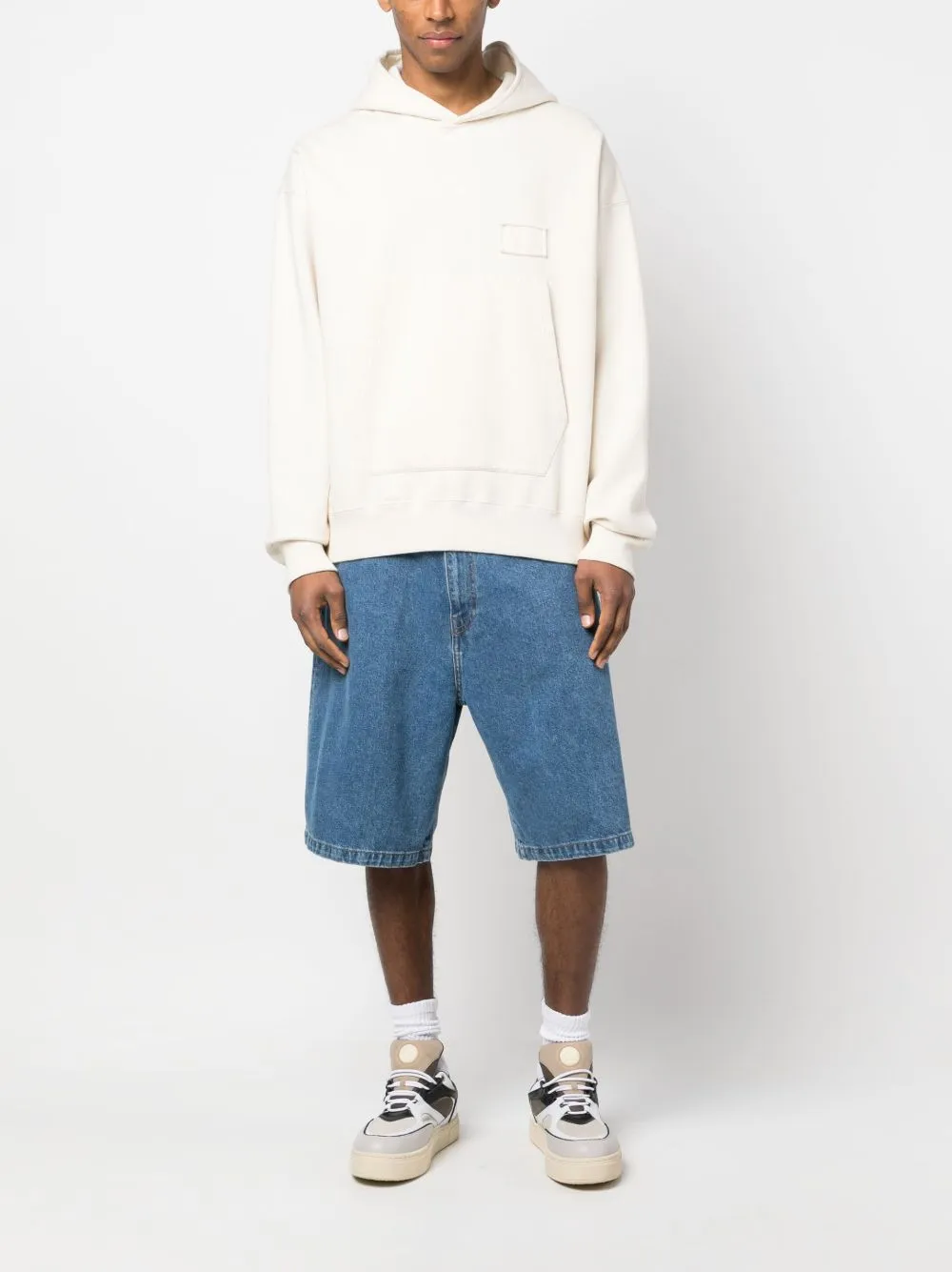 Denim cotton shorts