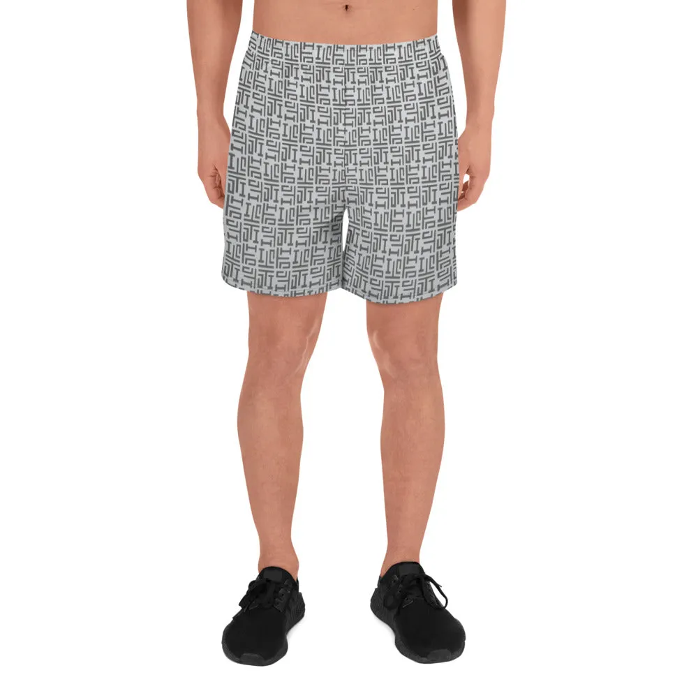 Descendants of the Island Greco Silver Men's Athletic Long Shorts