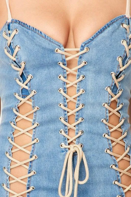 DRAWSTRING MINI DRESS