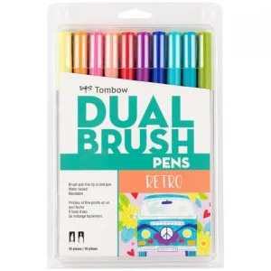 Dual Brush Pen Set - Retro
