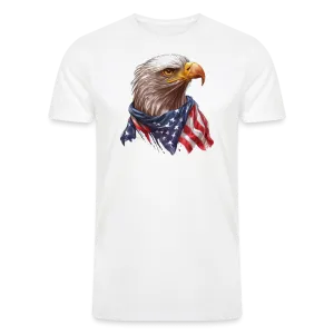 Eagle's Pride: Men's Tri-Blend T-Shirt with Patriotic Bald Eagle