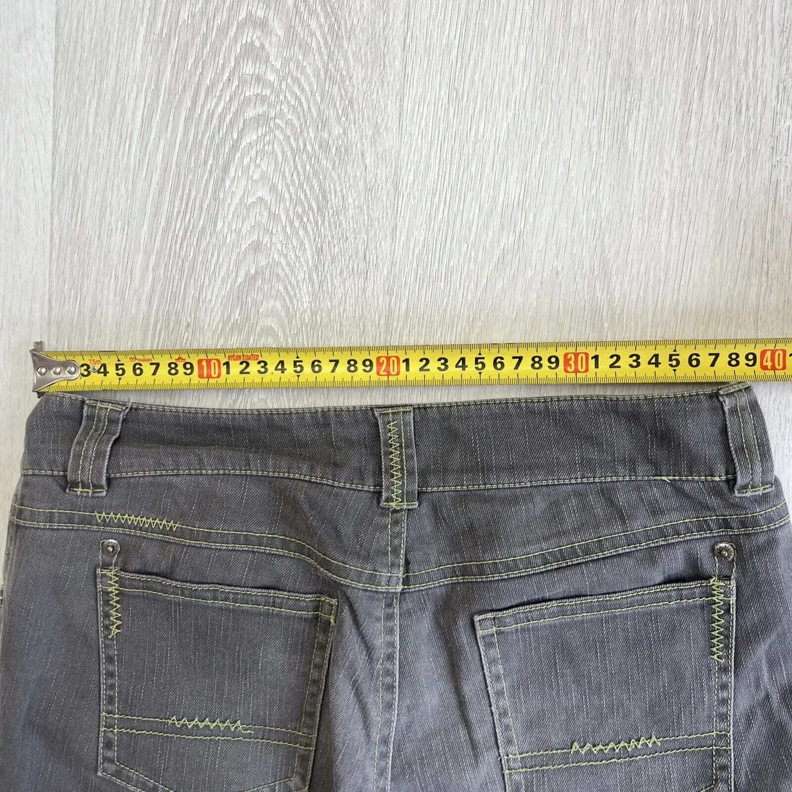 EDC By Esprit Womens Vintage Low Rise Gentle Flair Grey Jeans Size 165/70