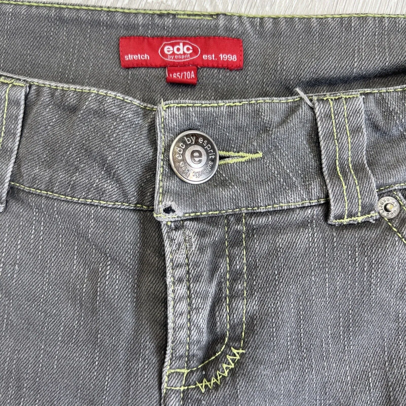 EDC By Esprit Womens Vintage Low Rise Gentle Flair Grey Jeans Size 165/70