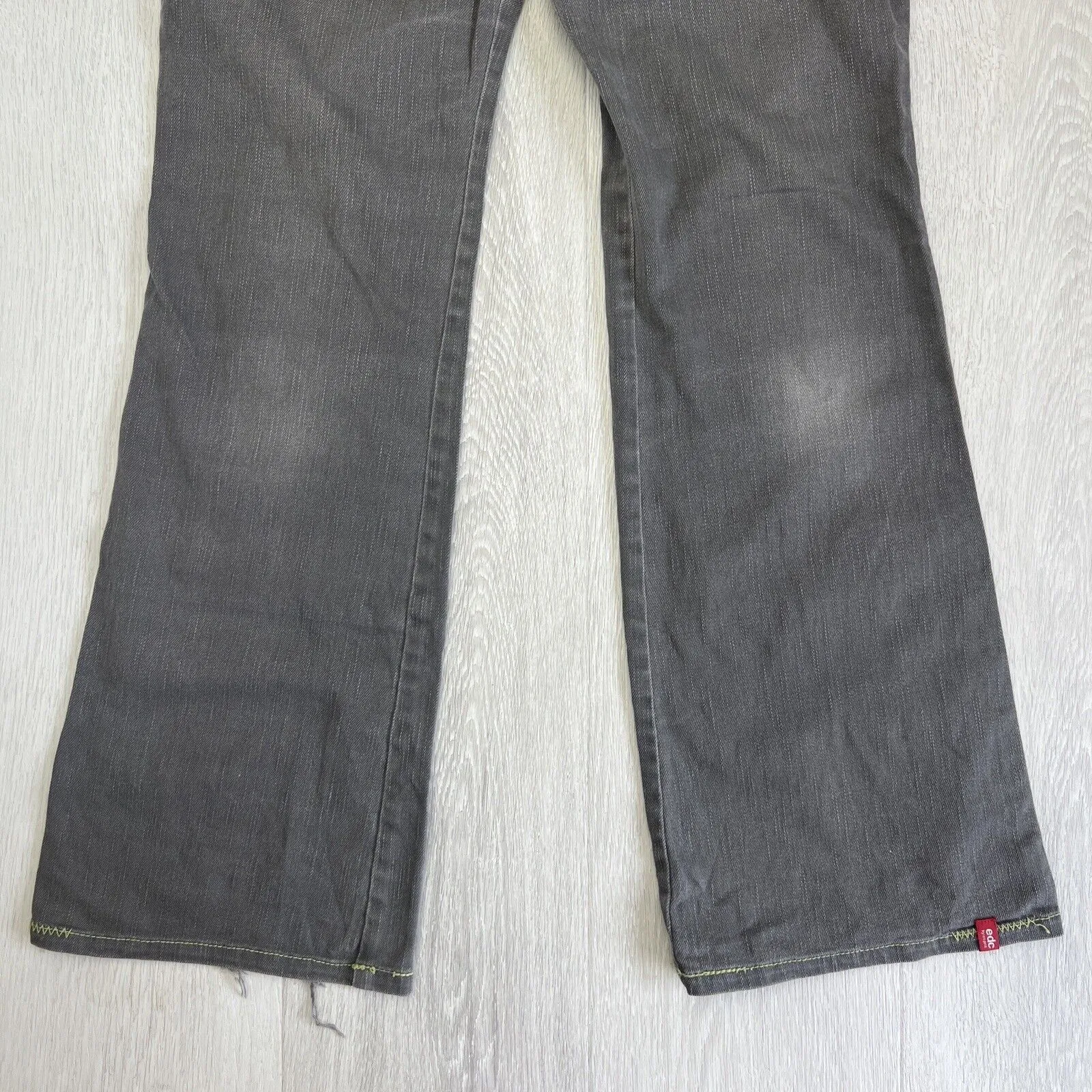 EDC By Esprit Womens Vintage Low Rise Gentle Flair Grey Jeans Size 165/70