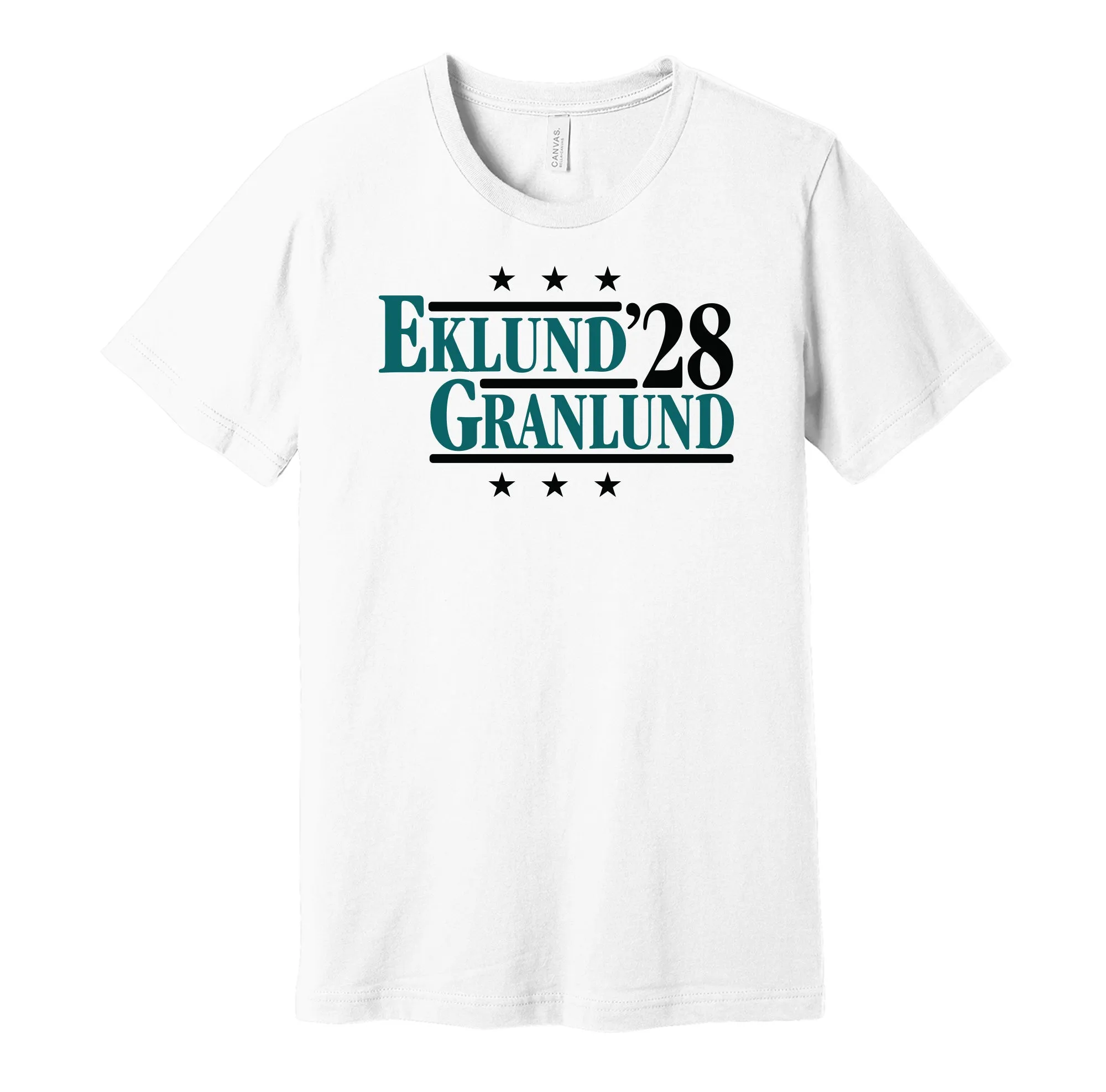 Eklund & Granlund '28 - San Jose Hockey Political Campaign Parody T-Shirt - Hyper Than Hype Shirts