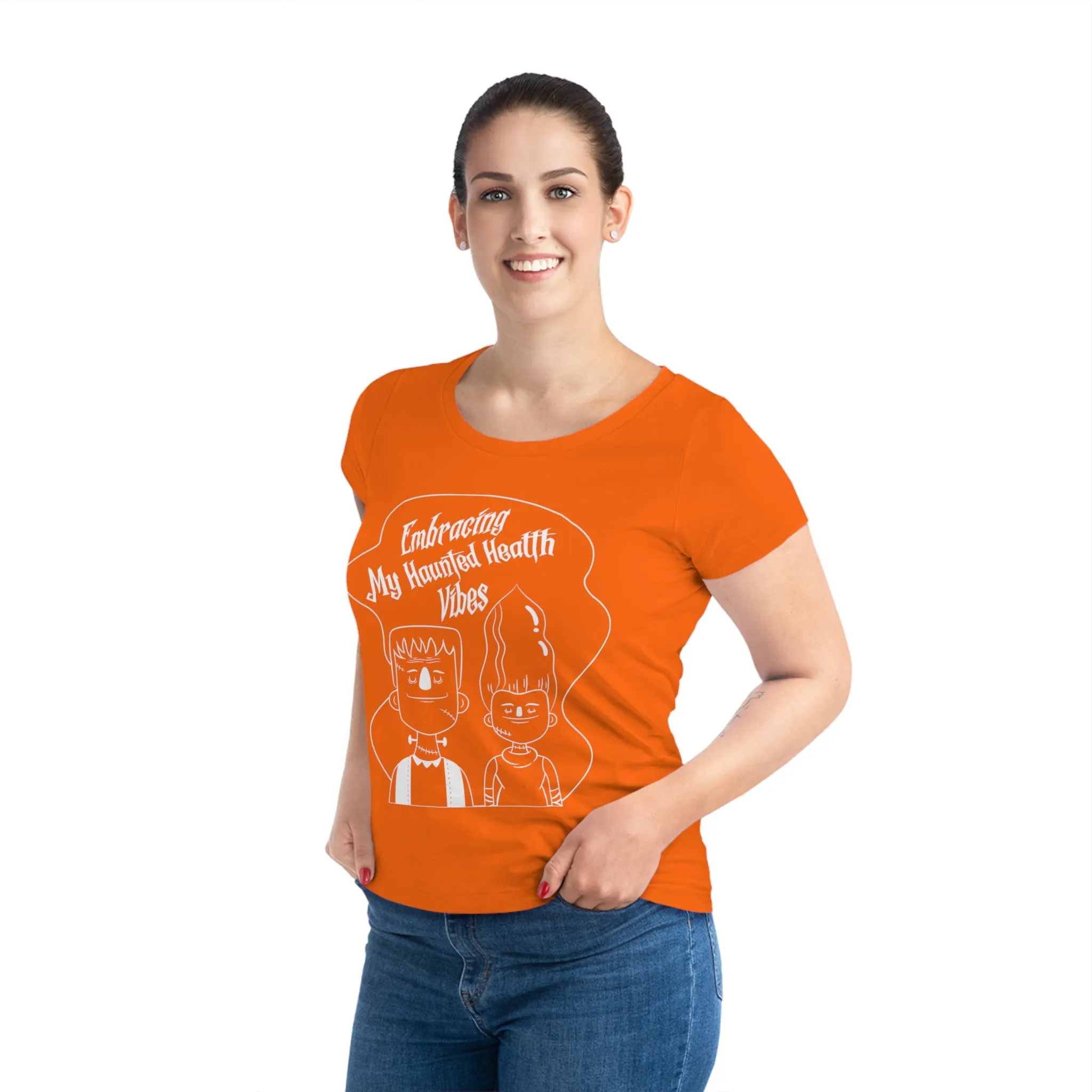 Embracing My Haunted Health Vibes, Women's Jazzer T-shirt (Dark), Printed