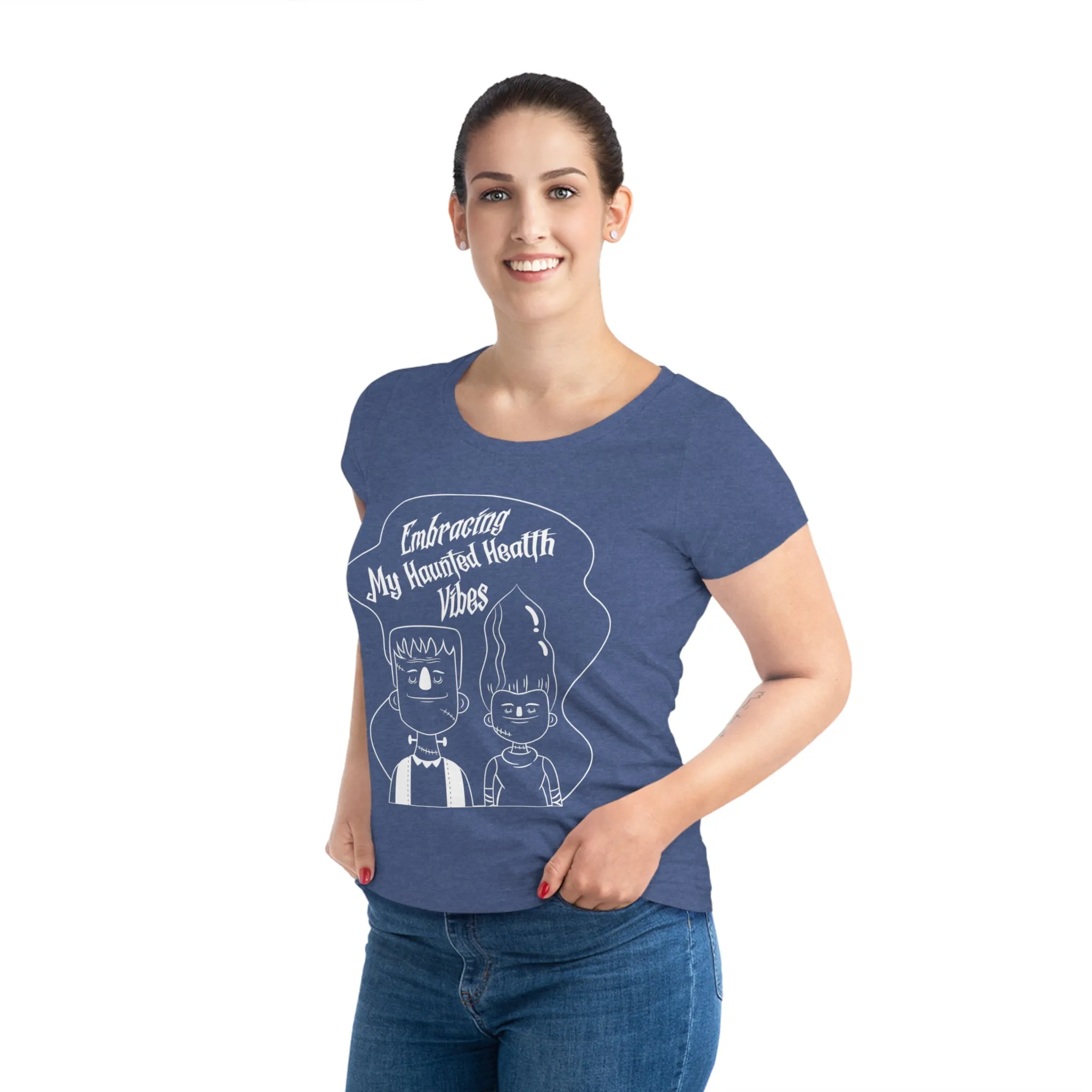 Embracing My Haunted Health Vibes, Women's Jazzer T-shirt (Dark), Printed