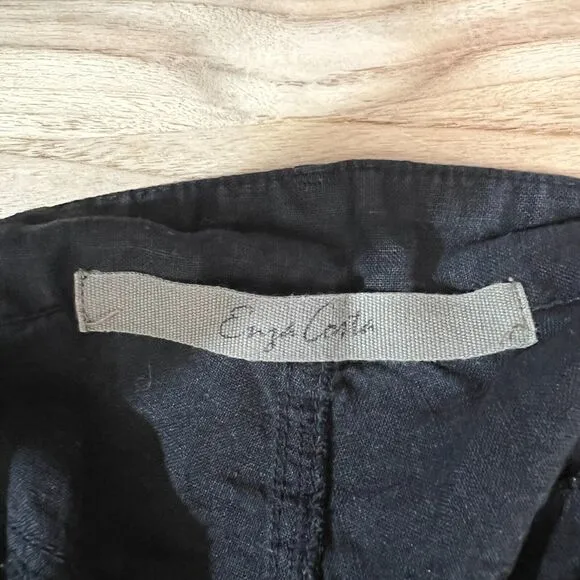 Enza Costa Shorts Womens 2 Black French Linen Classic Staple