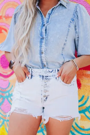 Esmeray Acid Denim Shorts