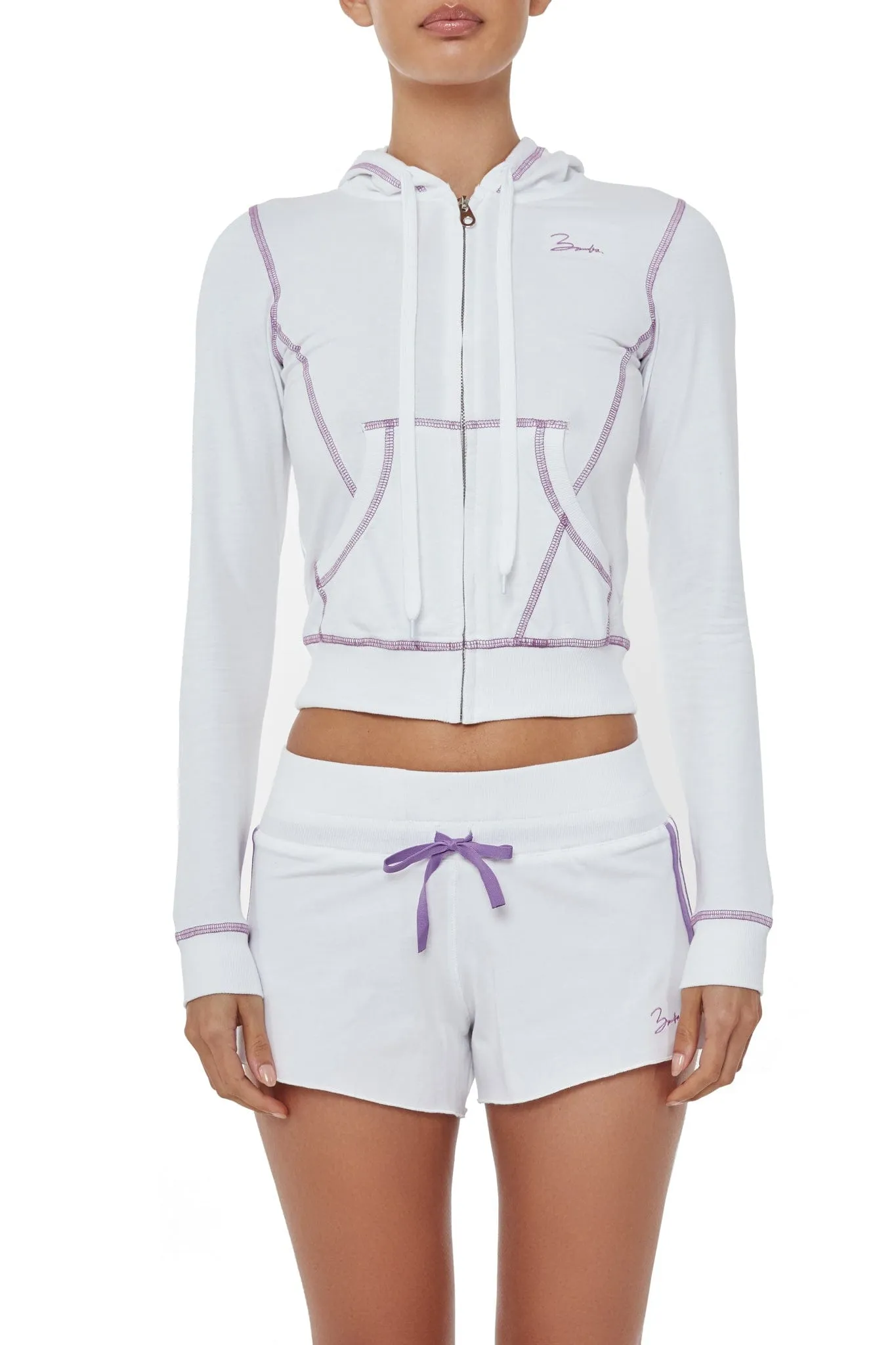 ESPRITE shorts- bianco/ violet