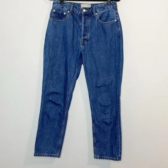 Everlane Curvy 90s Cheeky Organic Cotton Straight Leg Jeans in Deep Atla…