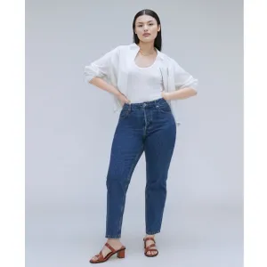 Everlane Curvy 90s Cheeky Organic Cotton Straight Leg Jeans in Deep Atla…