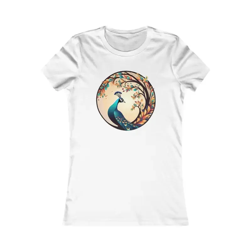 Feminine Peacock Tee for Favorite Fit Ladies