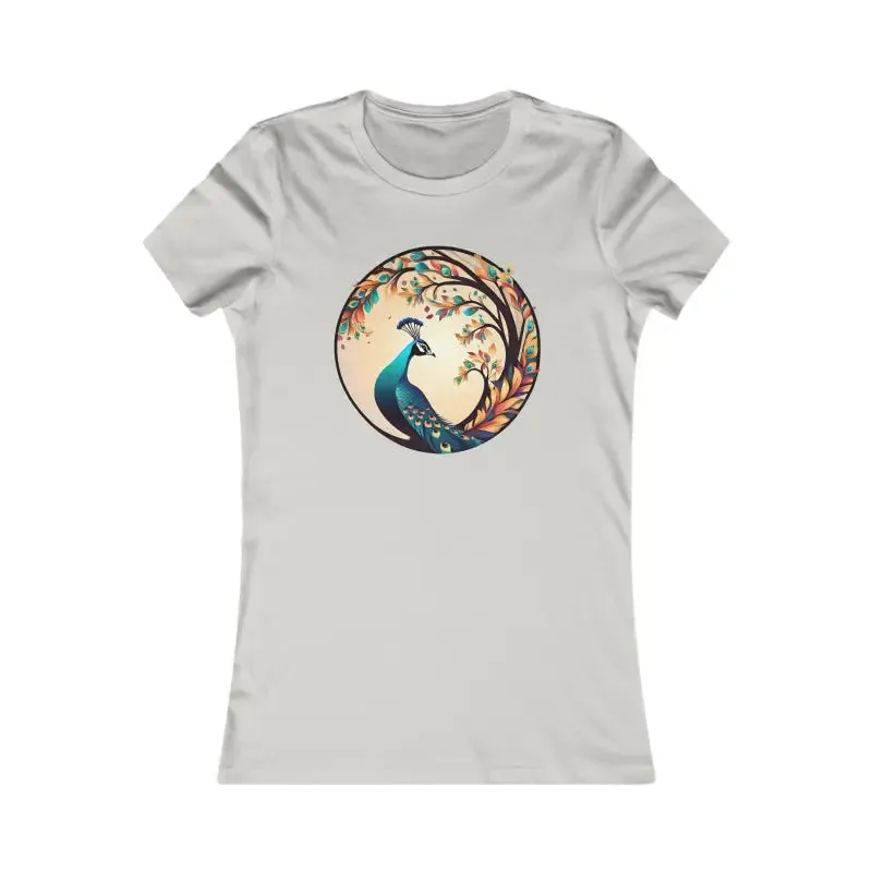 Feminine Peacock Tee for Favorite Fit Ladies