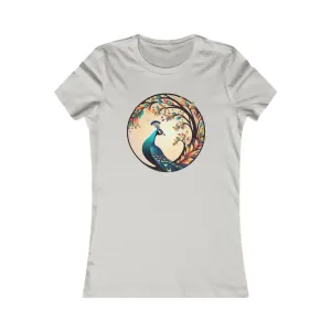 Feminine Peacock Tee for Favorite Fit Ladies