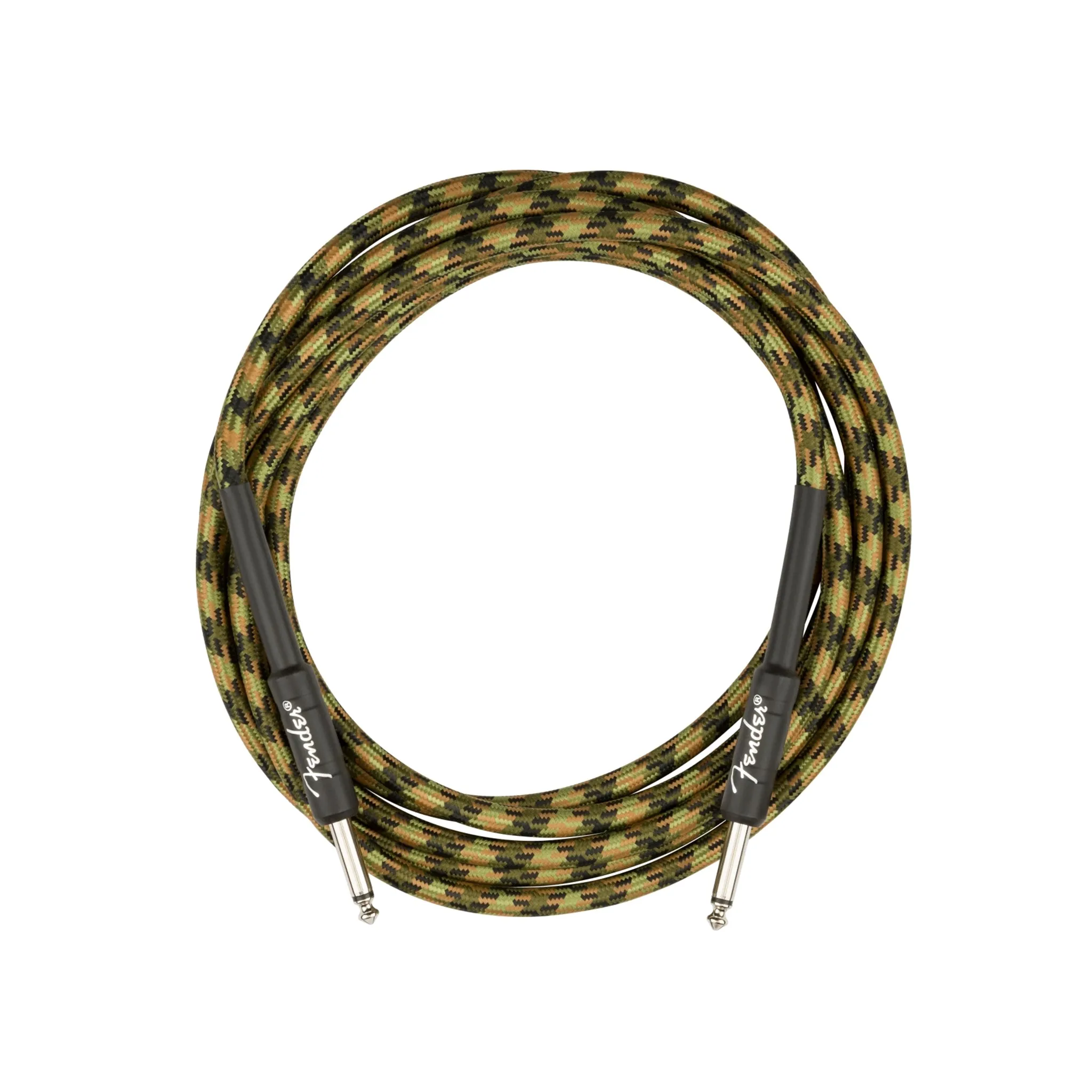 Fender Professional Series Instrument Cable, 18.6inch Straight/Straight, Woodland Camo