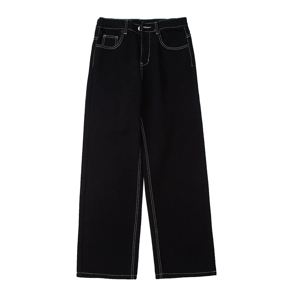 Flame Embroidery Jeans