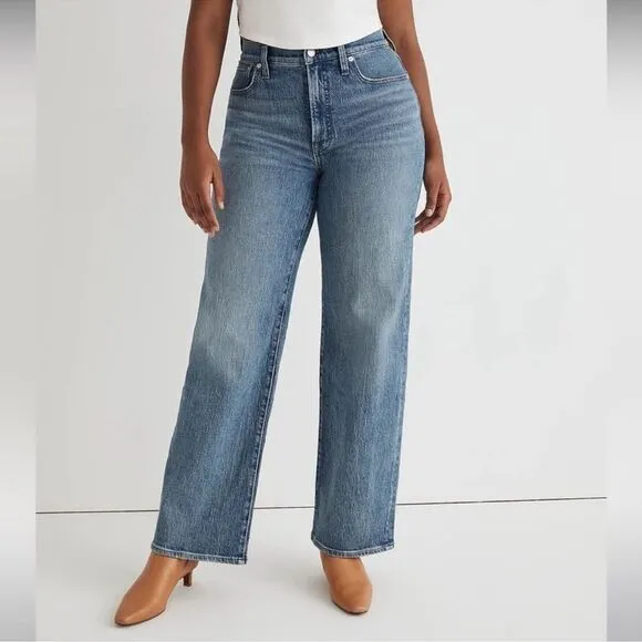 *Flaw* Madewell NWT Perfect Vintage Wide Leg High Rise Jean Size 23 in Heathcote