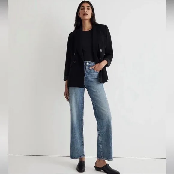 *Flaw* Madewell NWT Perfect Vintage Wide Leg High Rise Jean Size 23 in Heathcote