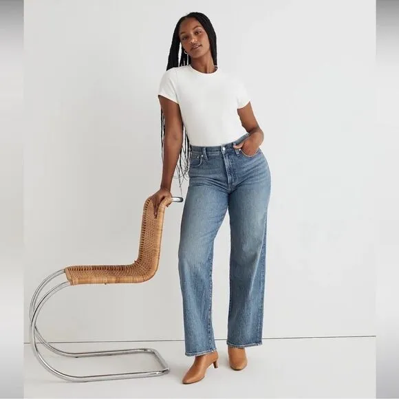 *Flaw* Madewell NWT Perfect Vintage Wide Leg High Rise Jean Size 23 in Heathcote